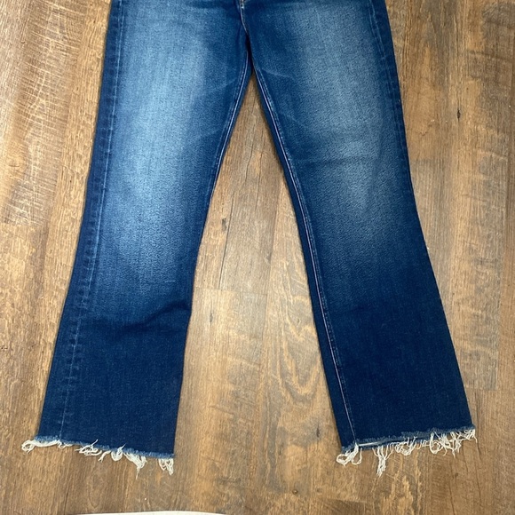 MOTHER THE TRIPPER ANKLE FRAY IN CHANGE IS IN THE AIR HI RISE BUTTON FLY BOOTCUT - Picture 8 of 15